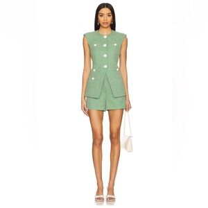 Veronica Beard Tamara Vest - Lemongrass and Dove